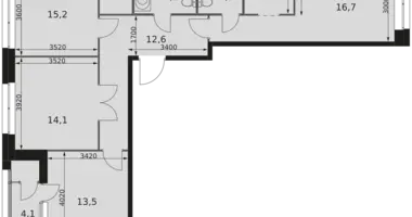 3 room apartment in Moscow, Russia