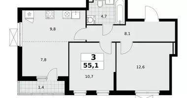 Квартира 3 комнаты в поселение Сосенское, Россия