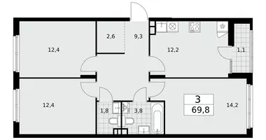 Appartement 3 chambres dans poselenie Desenovskoe, Fédération de Russie