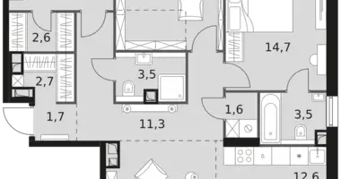 Apartamento 4 habitaciones en Moscú, Rusia