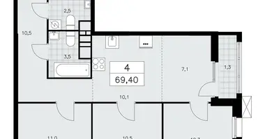 Apartamento 4 habitaciones en poselenie Sosenskoe, Rusia