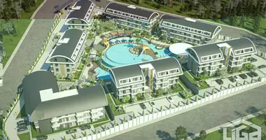 Apartamento 3 habitaciones con aparcamiento, con la piscina, con sistema de vigilancia de seguridad en Alanya, Turquía