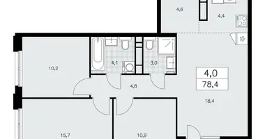 Apartamento 4 habitaciones en poselenie Sosenskoe, Rusia