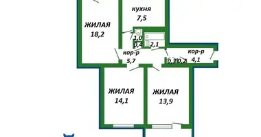 Wohnung 3 Zimmer in Minsk, Weißrussland