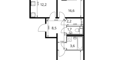 Apartamento 2 habitaciones en Nekrasovka District, Rusia