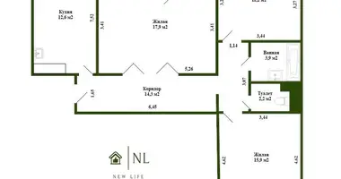 Apartamento 3 habitaciones en Minsk, Bielorrusia