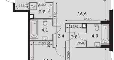 Wohnung 3 zimmer in Nordwestlicher Verwaltungsbezirk, Russland