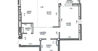 2 room apartment in Minsk, Belarus