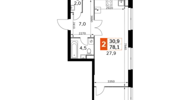 3 room apartment in Moscow, Russia