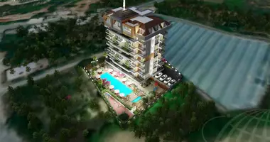 Dúplex 3 habitaciones con aparcamiento, con ascensor, con la piscina en Alanya, Turquía
