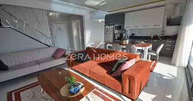3 room apartment with furniture, with air conditioning, with sea view in Mahmutlar, Turkey
