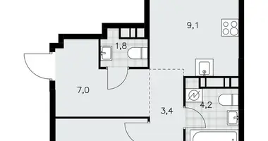 Apartamento 3 habitaciones en Moscú, Rusia