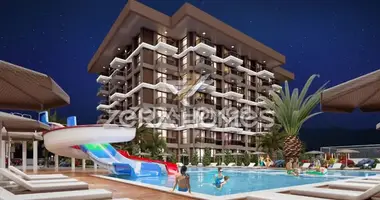2 room apartment with parking, with swimming pool, with sauna in Gazipasa, Turkey