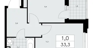 1 room apartment in poselenie Sosenskoe, Russia