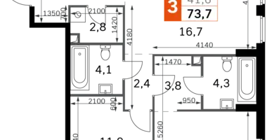 Appartement 3 chambres dans North-Western Administrative Okrug, Fédération de Russie