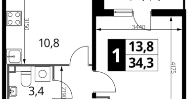 Mieszkanie 1 pokój w Nekrasovka District, Rosja