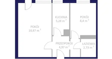2 room apartment in Warsaw, Poland