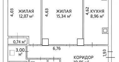 Wohnung 2 zimmer in Minsk, Belarus