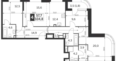 Wohnung 4 zimmer in Nordöstlicher Verwaltungsbezirk, Russland