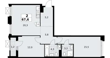 2 room apartment in Troitsk, Russia
