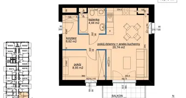 Apartamento 2 habitaciones en Poznan, Polonia