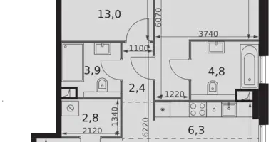 Appartement 2 chambres dans North-Western Administrative Okrug, Fédération de Russie