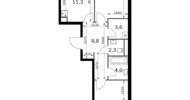 Appartement 2 chambres dans Moscou, Fédération de Russie