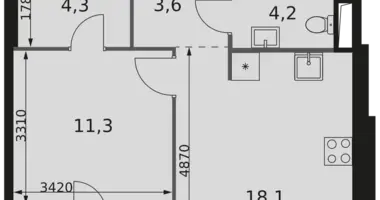 Appartement 1 chambre dans Moscou, Russie