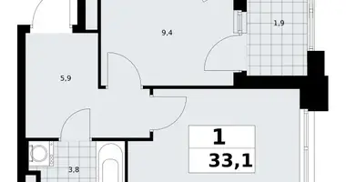 Apartamento 1 habitación en poselenie Sosenskoe, Rusia