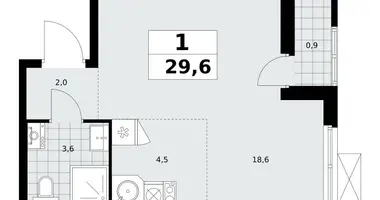 Apartamento 1 habitación en poselenie Sosenskoe, Rusia