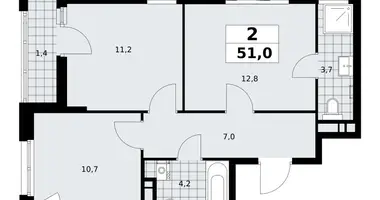 Apartamento 2 habitaciones en poselenie Sosenskoe, Rusia