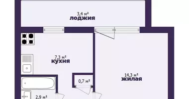 Wohnung 1 Zimmer in Soligorsk, Weißrussland