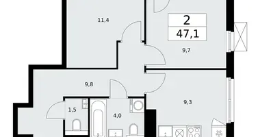 Apartamento 2 habitaciones en poselenie Sosenskoe, Rusia