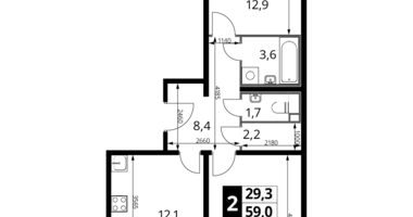 Appartement 2 chambres dans Nekrasovka District, Fédération de Russie