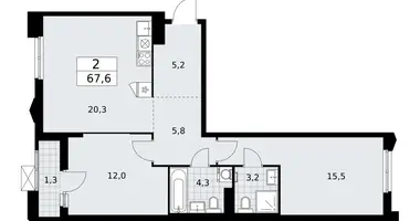 Wohnung 2 zimmer in Troizk, Russland