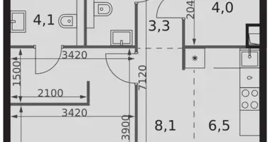 Apartamento 1 habitación en North-Western Administrative Okrug, Rusia