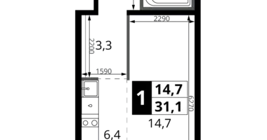 Appartement 1 chambre dans Potapovo, Fédération de Russie