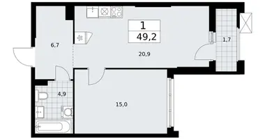 Apartamento 1 habitación en Troitsk, Rusia