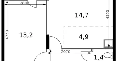 Apartamento 2 habitaciones en Sapronovo, Rusia