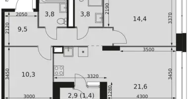 Wohnung 3 zimmer in Moskau, Russland