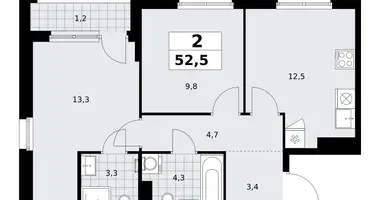 2 room apartment in Kommunarka, Russia