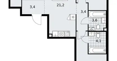 Mieszkanie 3 pokoi w poselenie Sosenskoe, Rosja