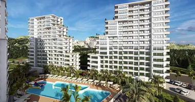 1 room apartment with balcony, with air conditioning, with sea view in Toroslar, Turkey