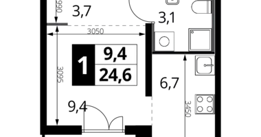 Kawalerka 1 pokój w Nekrasovka District, Rosja