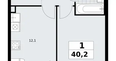 Apartamento 1 habitación en Kommunarka, Rusia