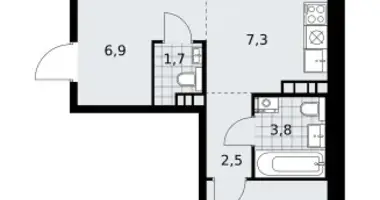 Apartamento 3 habitaciones en poselenie Sosenskoe, Rusia