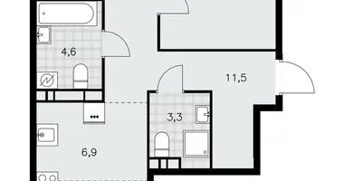 Apartamento 3 habitaciones en Moscú, Rusia