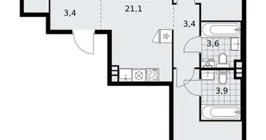 Wohnung 3 zimmer in poselenie Sosenskoe, Russland