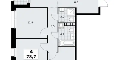 Apartamento 4 habitaciones en poselenie Sosenskoe, Rusia