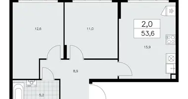 Apartamento 2 habitaciones en poselenie Sosenskoe, Rusia